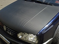 VW GOLF "карбоновые" крыша и капот не только украсили но и обновили вид автомобиля.