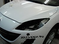 Mazda 3 ламинация капота бампера зеркал и стоек лобового стекла