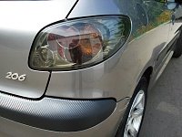 Оклейка разных деталей пленкой 3D Carbon Peugeot 206