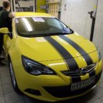 Opel Astra полоски + крыша